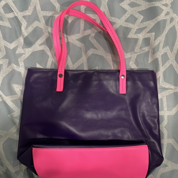 {Brooklyn Industries} Tote bag (used) color block Pink Purple - Picture 7 of 10